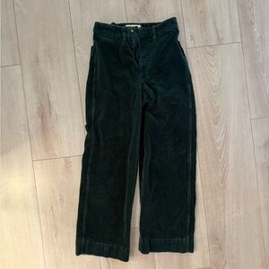 Madewell Slim Emmett Crop. 23. Green Corduroy.